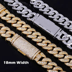 Iced Out Cuban Bracelet Stainless Steel 18MM 3-Row