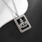 Allah Scripture Round Medal Pendant Stainless Steel Necklace Mens Islamic Jewelry Amulets Muslim Gifts