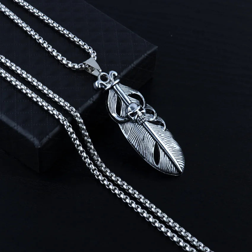 Skull Steel Pendant Japanese Korean Versatile