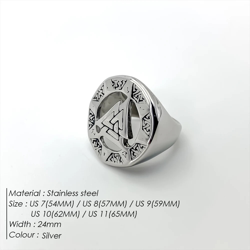 EManco Horseshoe U-shaped Star Retro Stainless Steel Men's Rings Punk Hip Hop for Male Boyfriend Biker Jewelry Creativity Gift