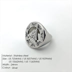 EManco Horseshoe U-shaped Star Retro Stainless Steel Men's Rings Punk Hip Hop for Male Boyfriend Biker Jewelry Creativity Gift