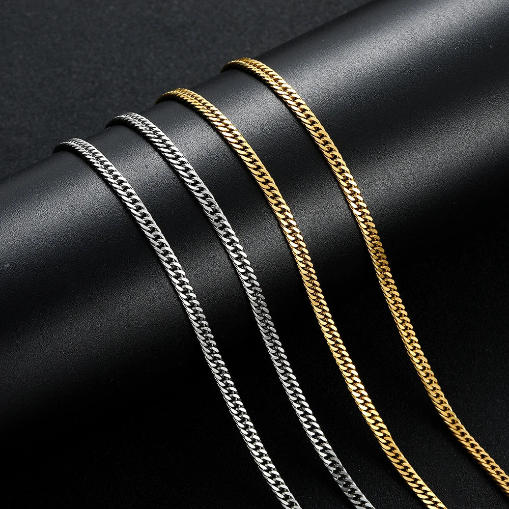 Gold Cuban Chain Necklace 4mm — Stainless Steel