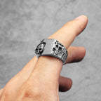Damaged Skull Ring — Stainless Steel