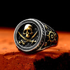 Pirate Navigation Skull Ring — Gothic