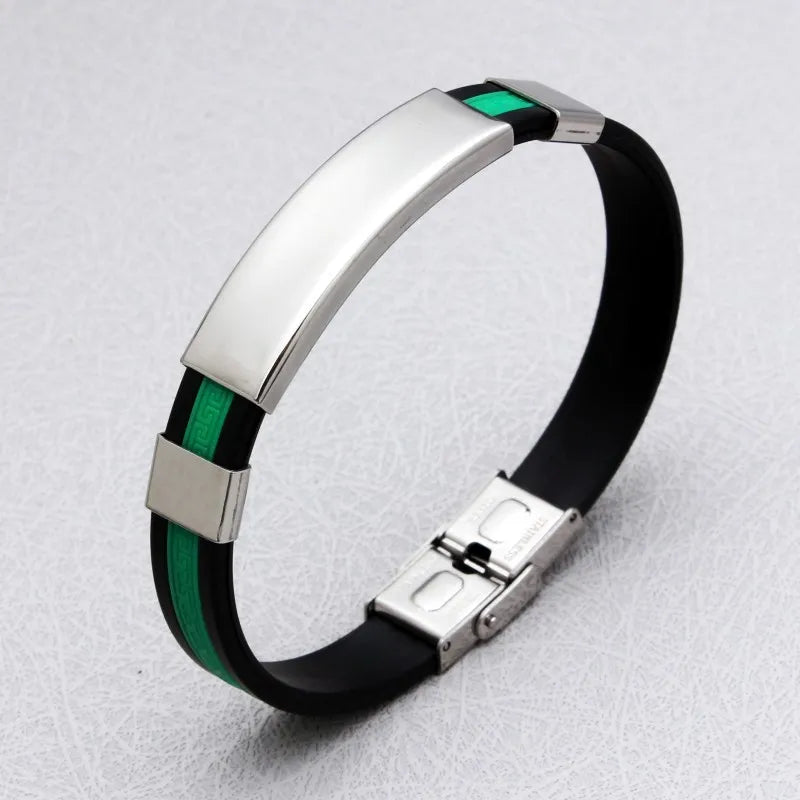 Steel Bracelet Metal Silicone Leather Gym