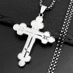 Orthodox IC XC Cross Pendant Necklace — Stainless Steel