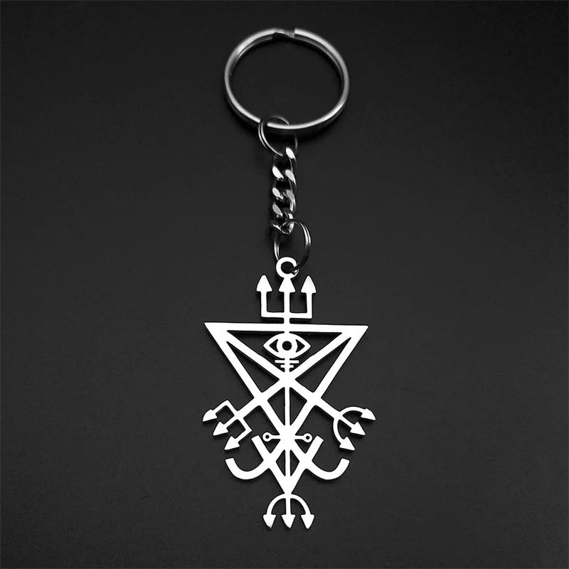 Lucifer Sigil Silver Pendant Church Satan Trident
