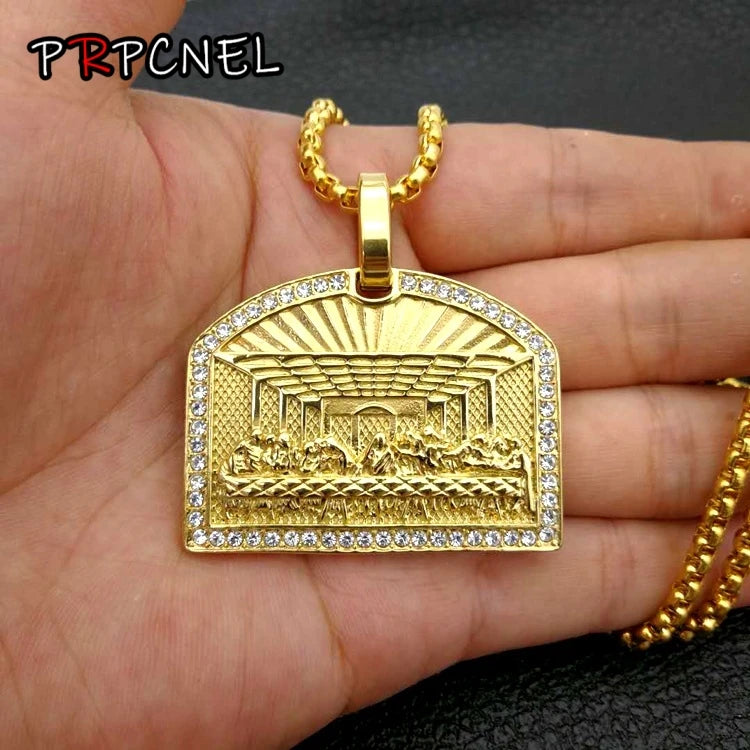 Last Supper Door Pendant Necklace — Stainless Steel