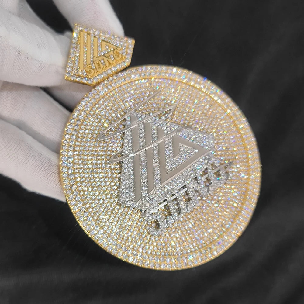 Iced Out Letter Pendant 80MM Disc Statement