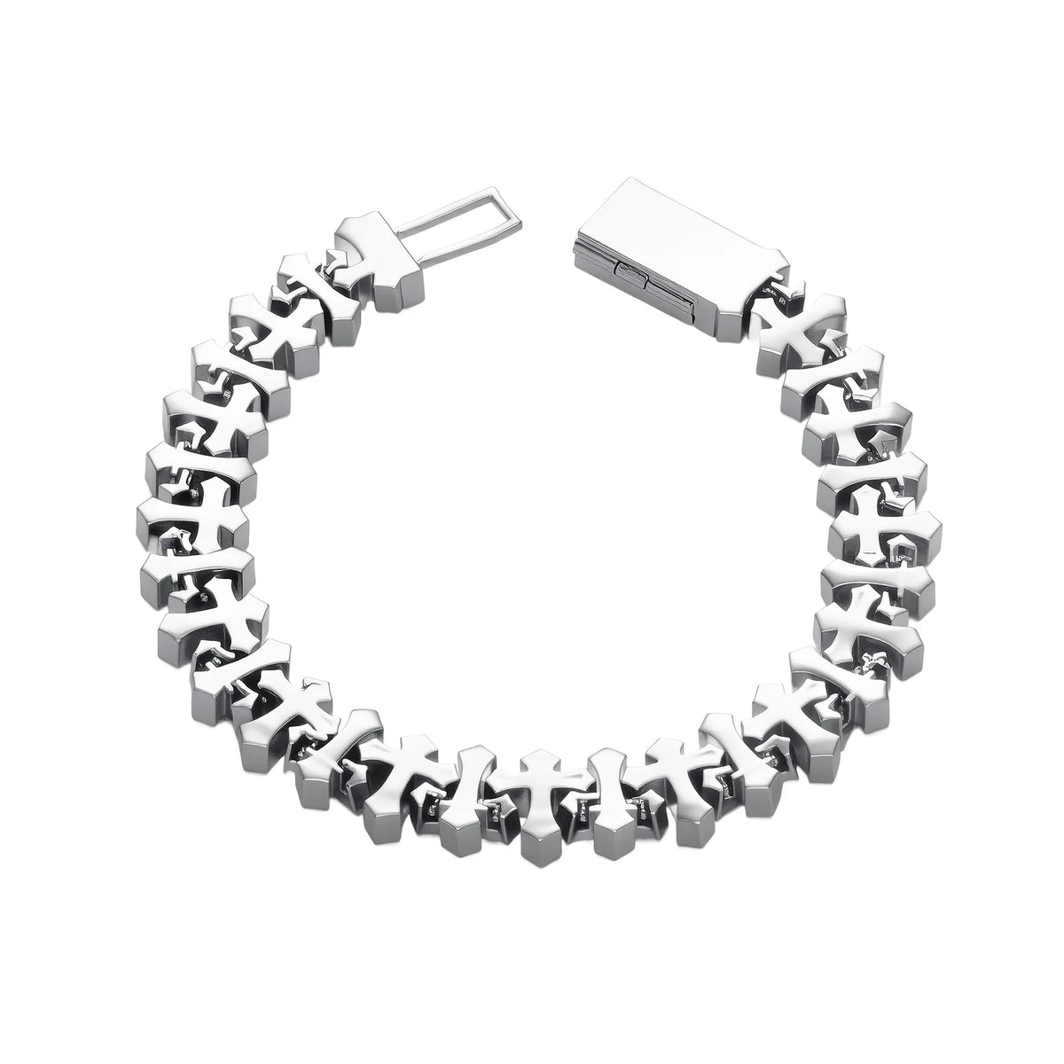 TOPGRILLZ Iced Out Cross Chain Bracelets Full Cubic Zirconia Charm Solid Back Copper Anklets With Box Clasp Fashion