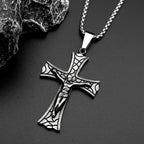 Cross Jesus Christ Silver Pendant Crucifix Religious