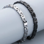 Never Scratched Tungsten Steel Men's Bracelets Black Silver Color 6MM Width H Style Link Chain Bracelet for Man Women