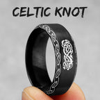 Vintage Nordic Viking Runes Celtic Knot Series Stainless Steel Womens Mens Rings Punk Biker Jewelry Creativity Gift