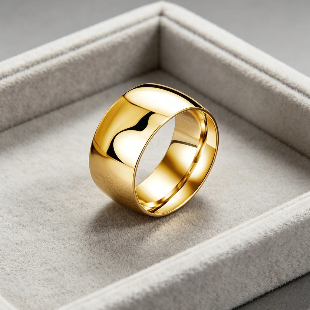 10MM Wide Trendy Stainless Steel Ring For Woman And Man Valentine's Day gift