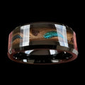 Trendy Creative Gold Color Quicksand Galaxy Meteorite Pattern Black Stainless Steel Rings for Men Cosmic Artistic Jewelry Gifts