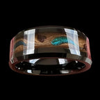 Trendy Creative Gold Color Quicksand Galaxy Meteorite Pattern Black Stainless Steel Rings for Men Cosmic Artistic Jewelry Gifts