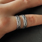 Viking Jewelry 925 Sterling Silver Braided Ring For Men And Women Couple Wedding Bands for Lovers