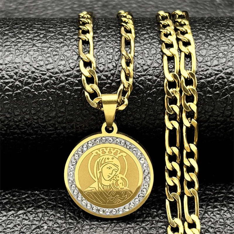 Iced Out Jesus Cross Gold Pendant Necklace