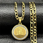 Iced Out Jesus Cross Gold Pendant Necklace