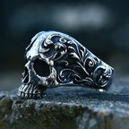 Gothic Skull Steel Ring Vintage Carved Punk 316L