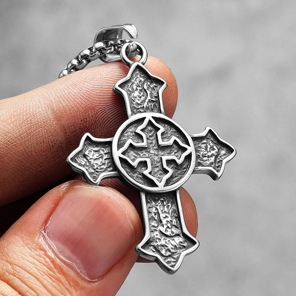 Gothic Cross Amulet Necklace — Stainless Steel