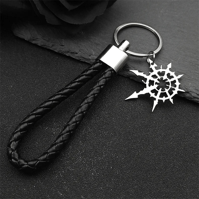 Gothic Silver Boomerang Keychain — Stainless Steel