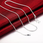925 Sterling Silver 1mm Snake Chain Necklace For Women 16-30inches Fine Jewelry Wedding Fashion Party  Pendant Gifts