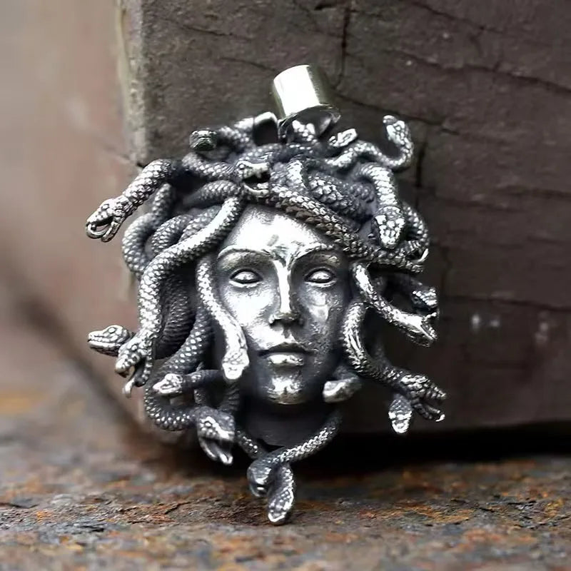 Medusa Snake Pendant Necklace — Stainless Steel