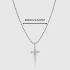 Punk Cross Pendant Necklace for Men — Stainless Steel Chain