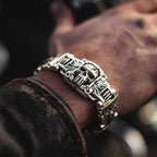 Retro Fashion Domineering Skull Bracelet for Men Punk Rock Charm Rider Bracelets US Street Motorcycle Male Gothic Jewelry Gifts