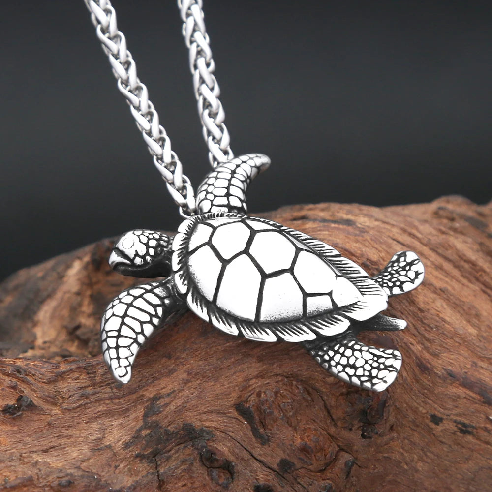 Turtle Pendant — Stainless Steel