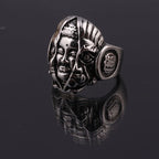 God or Devil Gothic Open Ring — Retro Biker Statement Band