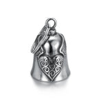 Pirate Skull Moto Bell Pendant Necklace — Gothic Motorcycle Rider