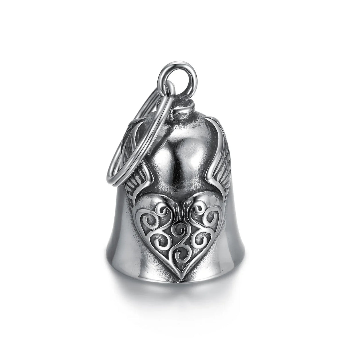 Pirate Skull Moto Bell Pendant Necklace — Gothic Motorcycle Rider