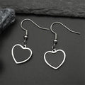 Gothic Heart Silver Earrings Punk Hoop Kpop Y2k