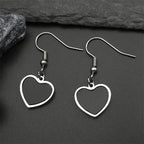 Gothic Heart Silver Earrings Punk Hoop Kpop Y2k