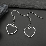 Gothic Heart Silver Earrings Punk Hoop Kpop Y2k