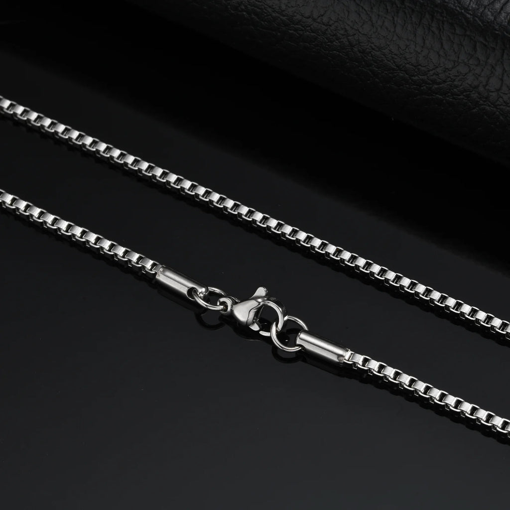 Braided Link Chain Choker Necklace — Stainless Steel