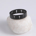 Gothic Wedding Cross Ring — Stainless Steel