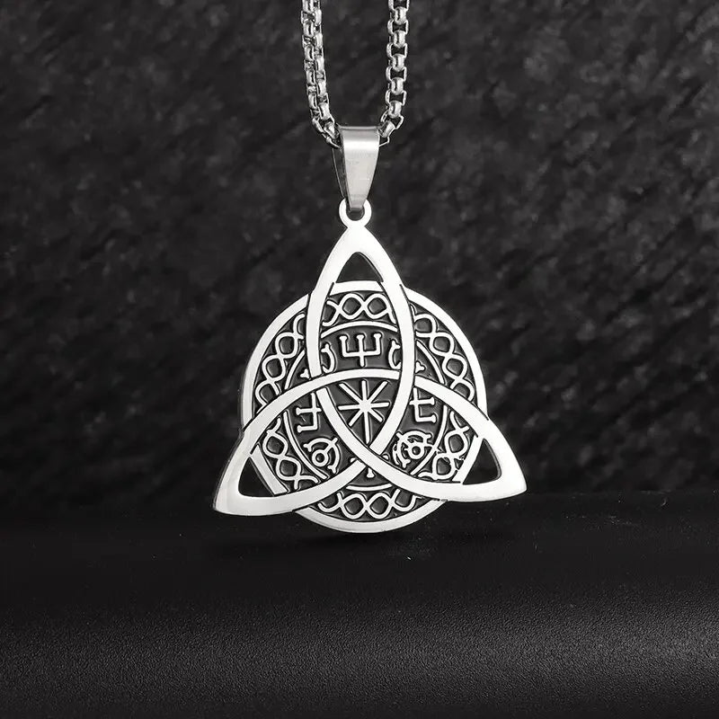 Sun Moon Star Trinity Pendant Necklace
