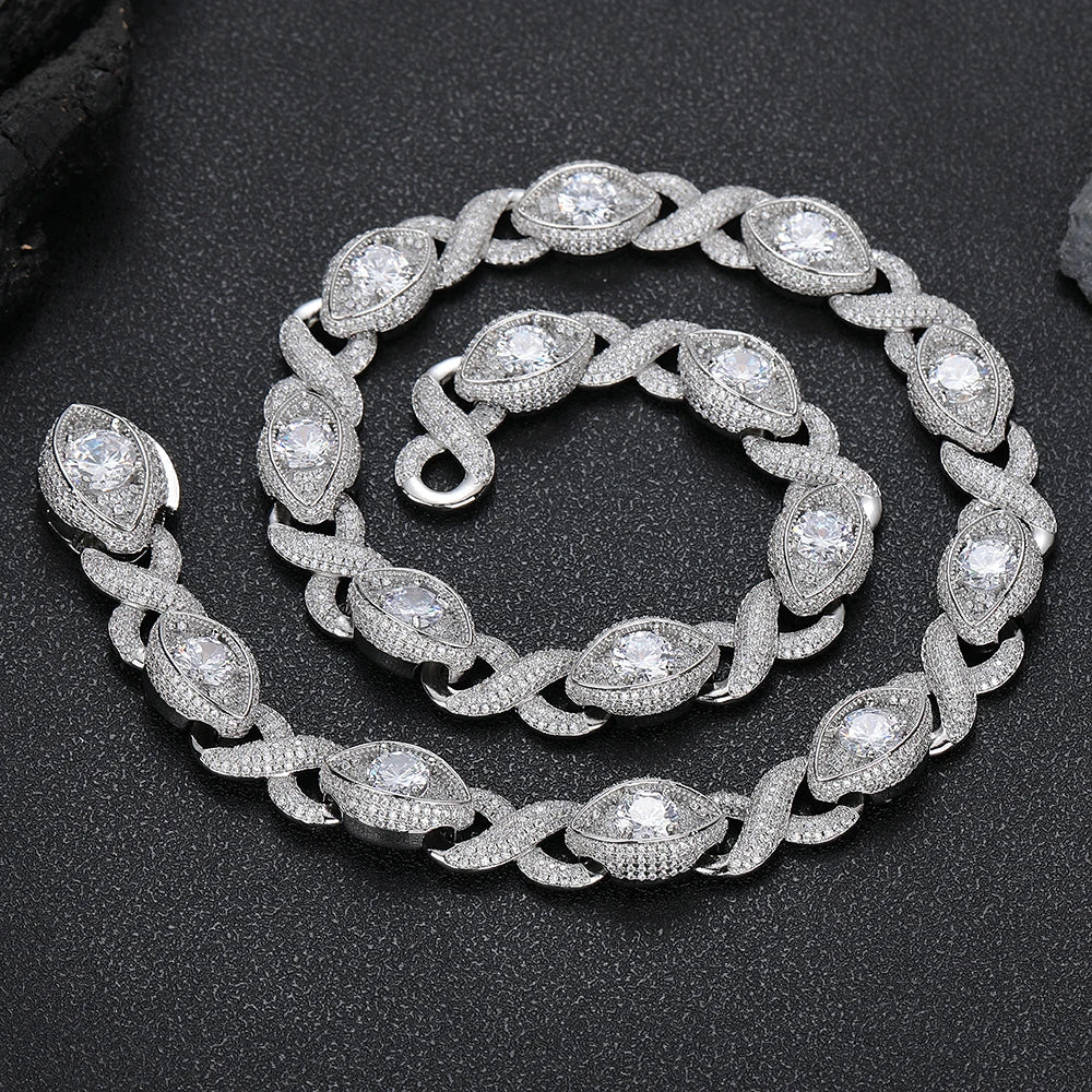Iced Out Chain Necklace Colored Zircon 15MM