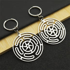 Steel Earrings Hekate Wheel Drop Strophalos Hecate