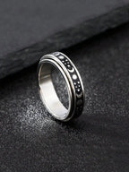 Moon Phase Spinner Ring — Stainless Steel