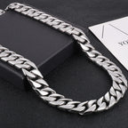 Classic Choker Necklace Man 20MM Wide Stainless Steel Cuban Link Chain Necklaces for Men Polished Hip-Hop Rapper