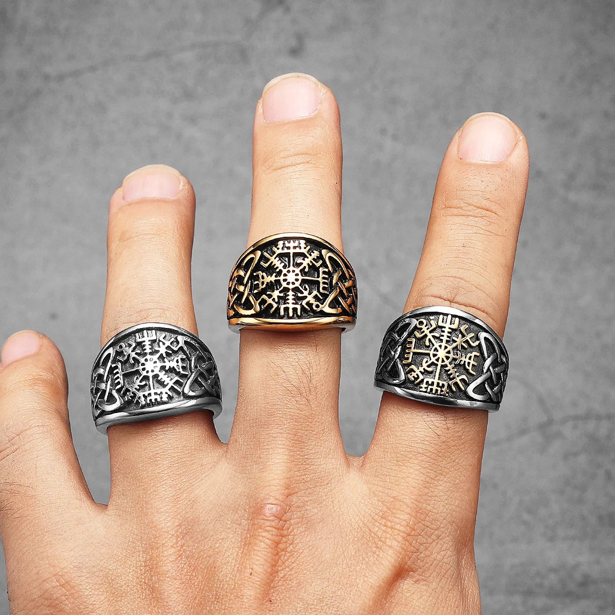 Compass Celtic Ring — Stainless Steel