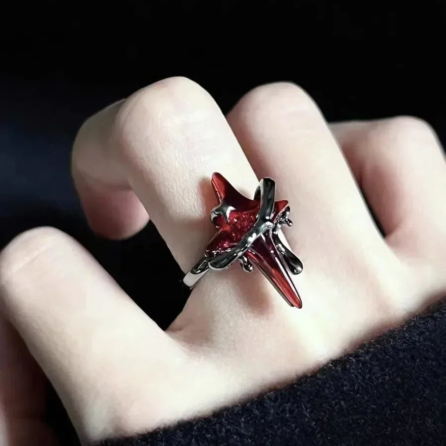 Gothic Retro Open Adjustable Ring — Multi-Design, Silver-Tone