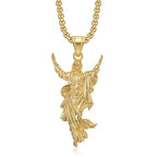 Religious Iced Out Bling Christ Jesus Head Pendant Stainless Steel Cubic Zirconia Christian Necklace for Women Men