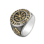 Vintage Viking Rune Signet Scandinavn Rings for Men Domineering Punk Nordic Amulet Jewelry