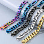 60CM 15MM Width Curb Cuban Link Chain Necklace for Man 316L Stainless Steel On Neck Chains Jewelry Men's Necklaces
