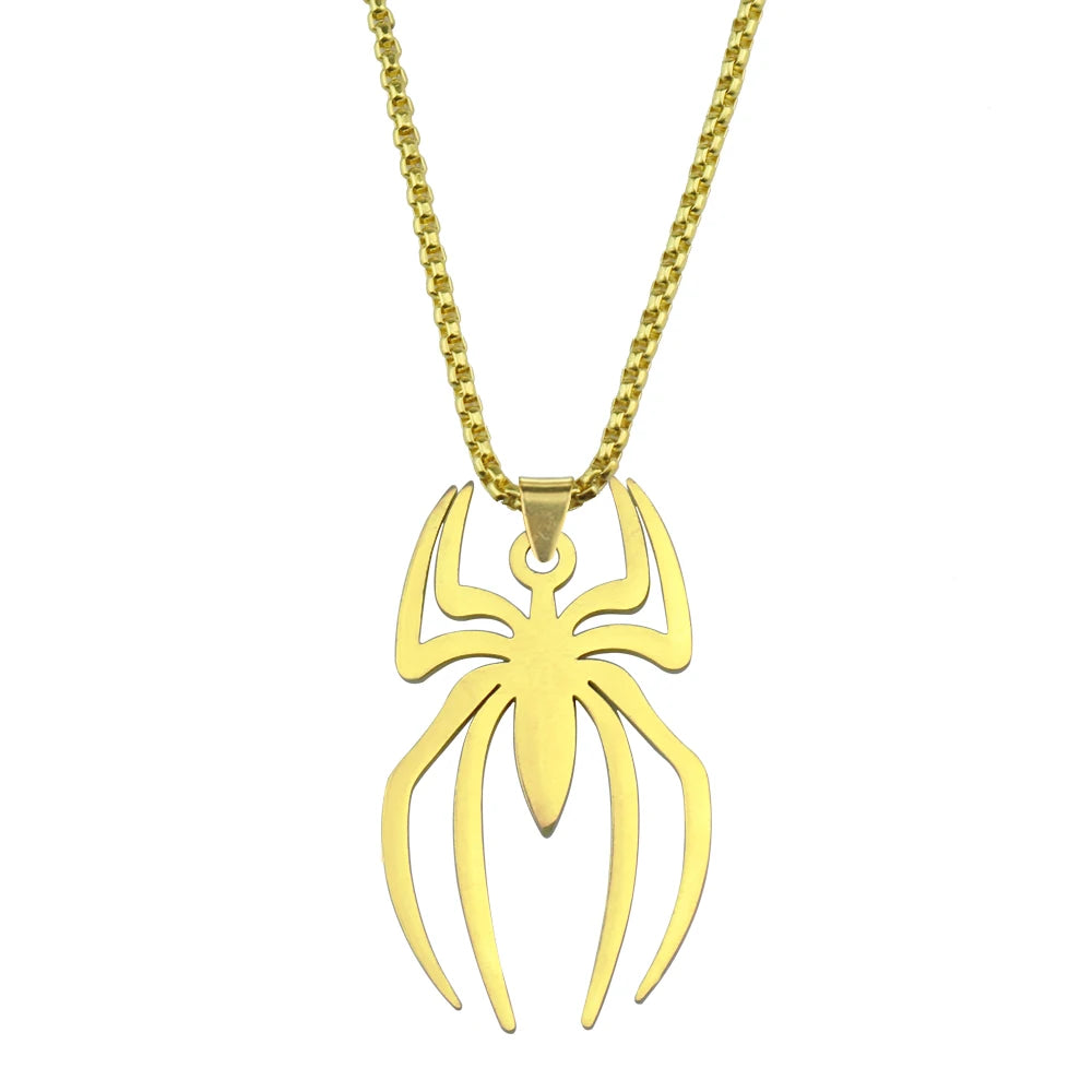  Stainless Steel Simple Personalized Spider Keychain Pendant Men and Women Fashion Party Pendant Necklace Charm Gifts